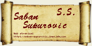 Šaban Supurović vizit kartica